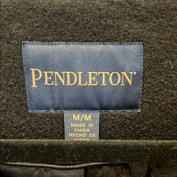 Pendleton Black and Brown Pea Coat Classic Wool Blend - Picture 2 of 3